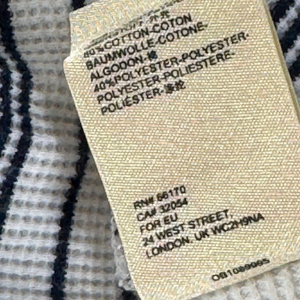 Maeve By Anthropologie Eliza Women's Henley Top Striped Waffle Knit Thermal Sz S - Picture 6 of 6